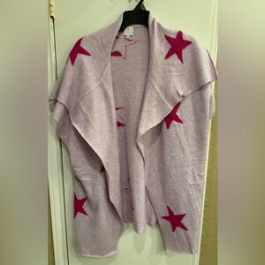 J. Marie Brand Pink Star Patterned Women's Sweater